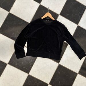 Zara Black Velvet Crop Top